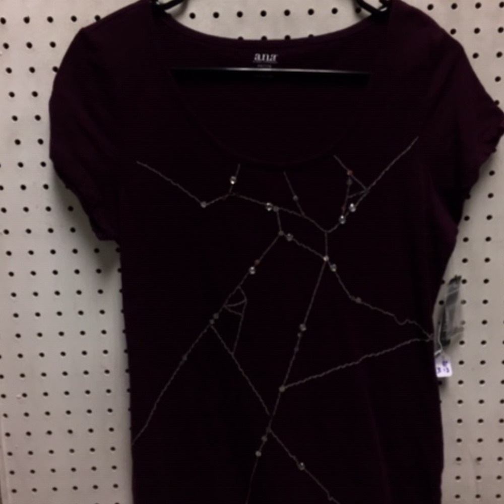 a.n.a short-sleeved top, wine-colored